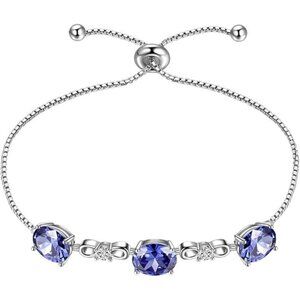 December-bracelet 925 Sterling Silver Birthstone Pendant Crystal